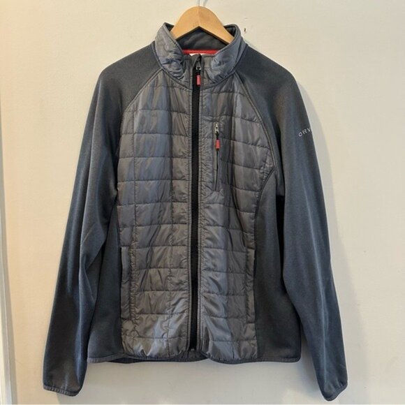 Orvis Men’s Gray Mixed Media Quilted Full Zip Jacket Size L - Picture 3 of 11